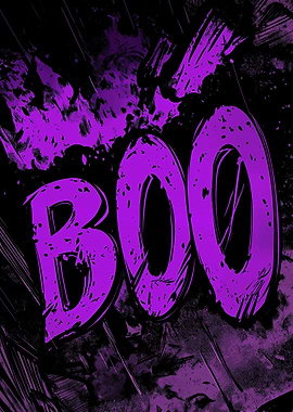 Purple BOO Text Art