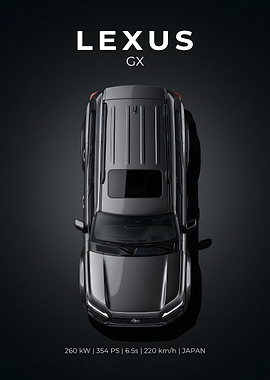Lexus GX Top View Poster