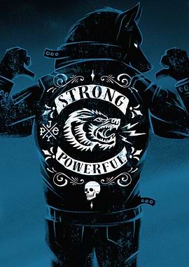 Strong Powerful Wolf Biker Jacket Illustration