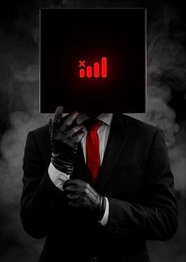 Man in Suit with No Signal Head
