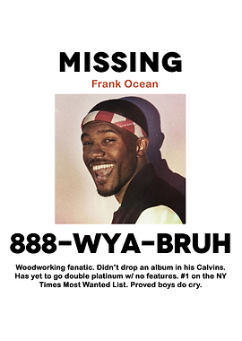Frank Ocean Missing Poster Parody