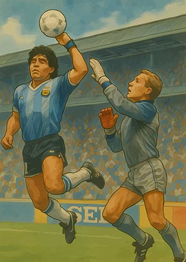 Maradona Hand of God Illustration