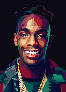 YNW Melly Geometric Pop Art Portrait