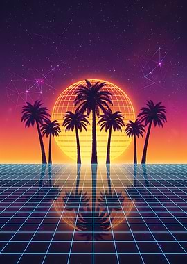 Sunset Palms — Synthwave Aesthetic