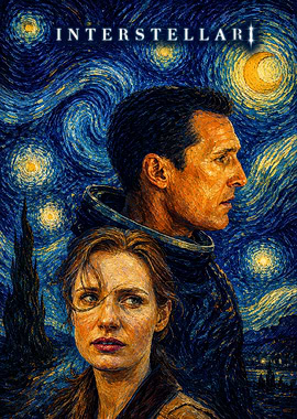 Interstellar Starry Night Movie Poster