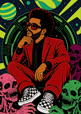 The Weeknd Cosmic Skull Illustration