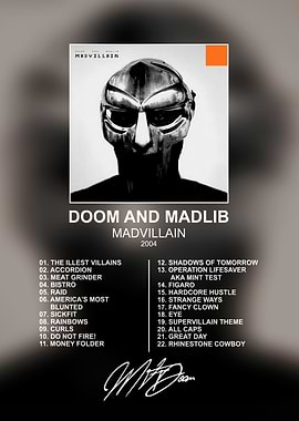 MF DOOM Madvillainy Album Poster