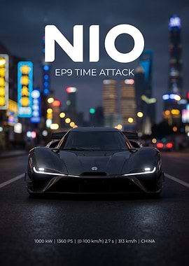 NIO EP9 Time Attack Poster