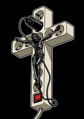 Jesus on a Power Strip Cross