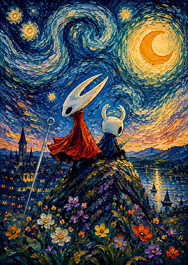 Hollow Knight Starry Night Fan Art