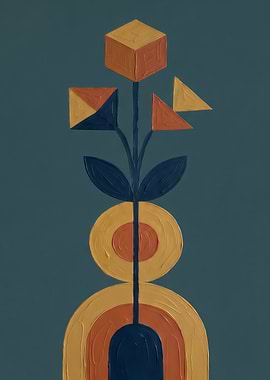 Abstract Geometric Floral Art