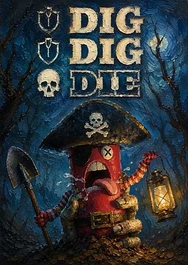 Dig Dig Die Pirate Illustration