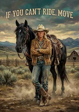 Cowgirl and Horse Western Poster