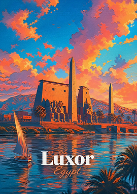 Luxor Egypt Travel Poster