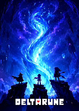 Deltarune Heroes Before Blue Crystal Fountain