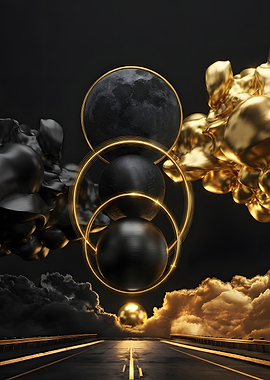 Abstract Celestial Spheres and Golden Clouds