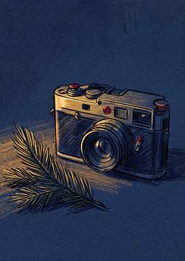 Vintage Leica Camera Illustration