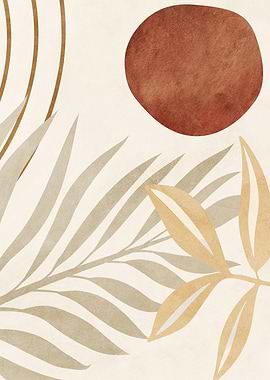 Boho Abstract Botanical Wall Art