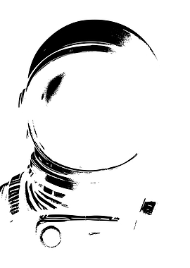 Minimalist Astronaut Helmet Graphic
