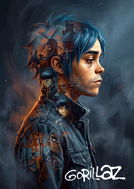 Gorillaz Band Portrait Art