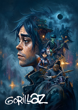 Gorillaz Band Members Artistic Poster