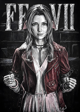 Aerith Gainsborough Final Fantasy VII Chalk Art