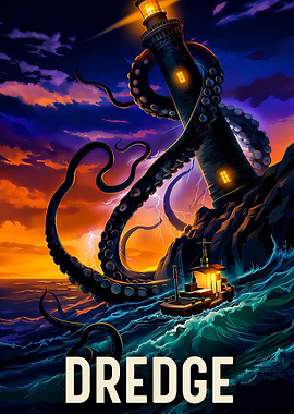 Dredge Game Poster with Kraken