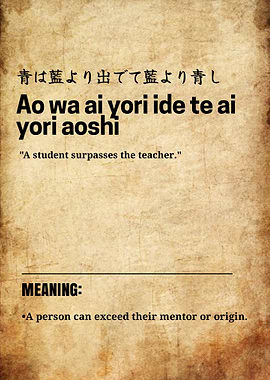 Japanese Proverb Poster: Ao wa Ai