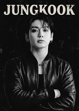Jungkook Black and White Portrait Poster