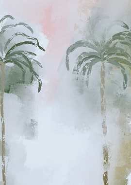 Abstract Palm Trees Painting