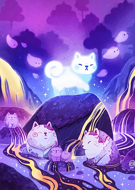 Glowing Spirit Shiba Inu Forest Scene
