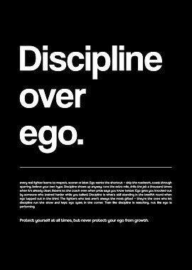 Discipline Over Ego Motivational Poster