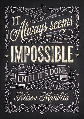 Nelson Mandela Inspirational Chalkboard Quote
