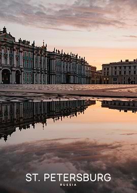Winter Palace Reflection in St. Petersburg