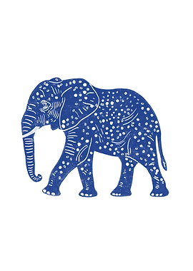 Blue Polka Dot Elephant Illustration