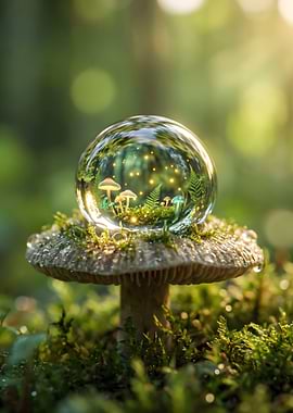 Magical Mushroom with Crystal Sphere