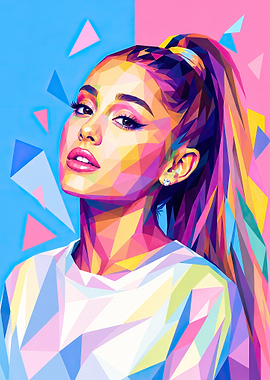Ariana Grande Low Poly Portrait