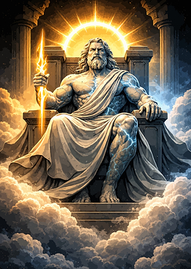 Zeus Sitting on His Throne