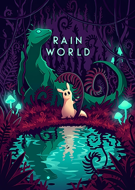 Rain World Slugcat and Lizard Poster