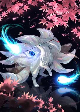 Nine-Tailed Fox Spirit in Autumn