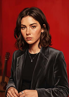 Portrait of a Woman with Guitar