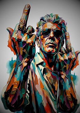Anthony Bourdain Colorful Portrait