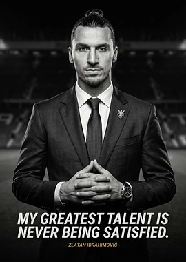 Zlatan Ibrahimovic Inspirational Quote Poster
