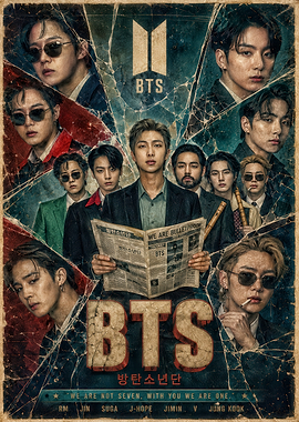 BTS Vintage Style Group Poster