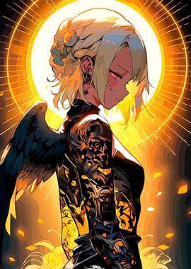 Anime Angel with Golden Halo