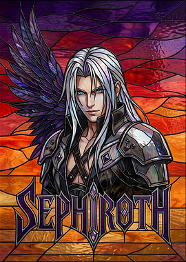 Sephiroth Stained Glass Portrait