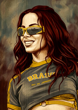 Stylish Woman in Brazil Sportswear