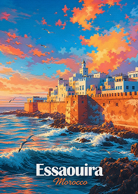 Essaouira Morocco Coastal Sunset Poster