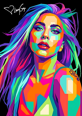 Lady Gaga WPAP Pop Art Portrait