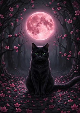 Black Cat Under Pink Moon